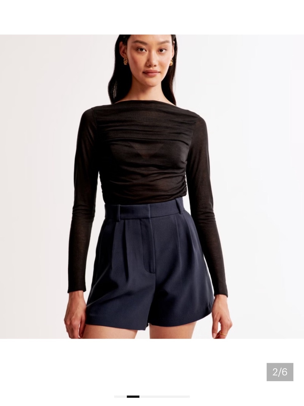 Abercrombie Sloan Navy High-Waist Shorts